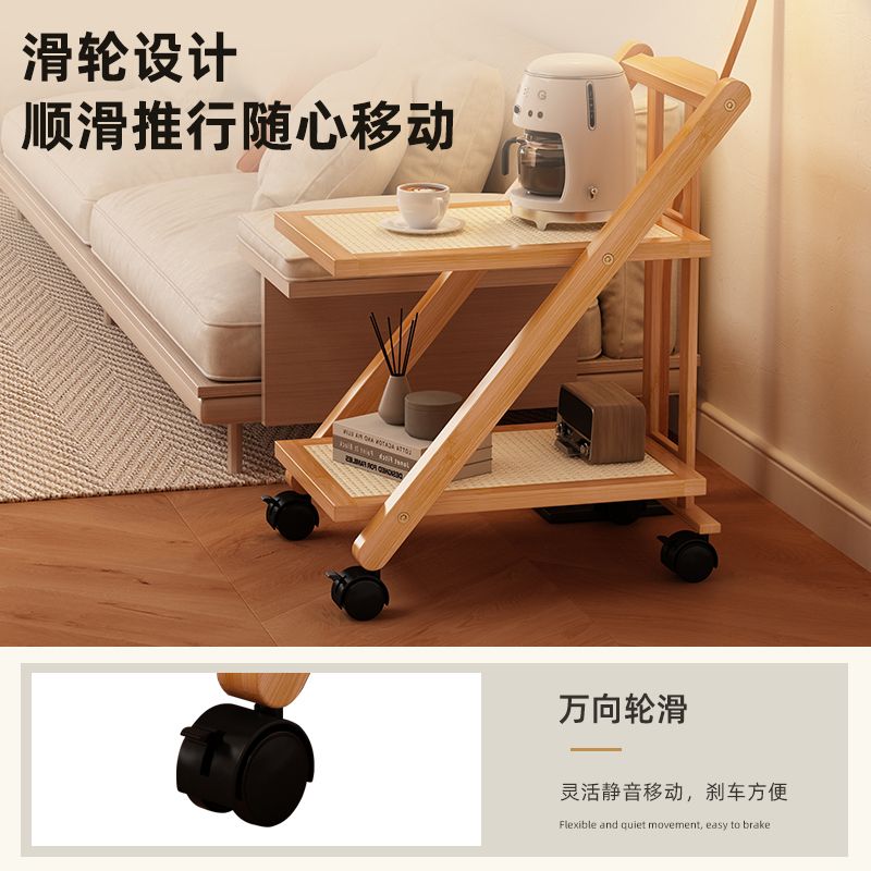 边几小茶几床头桌子沙发边柜移动长虹玻璃小户型客厅茶桌日式角几