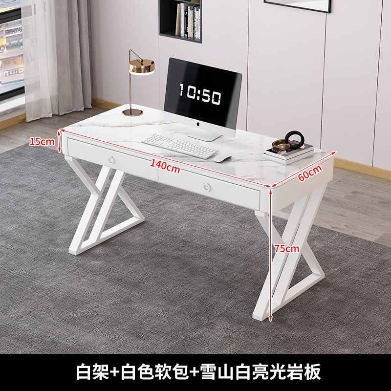 岩板书桌轻奢现代意式电脑台式桌家用简易办公桌卧室工作台学习桌