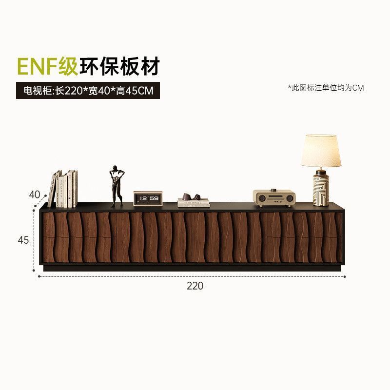中古风电视柜新款客厅收纳储物柜一体小户型落地茶几边柜定制组合