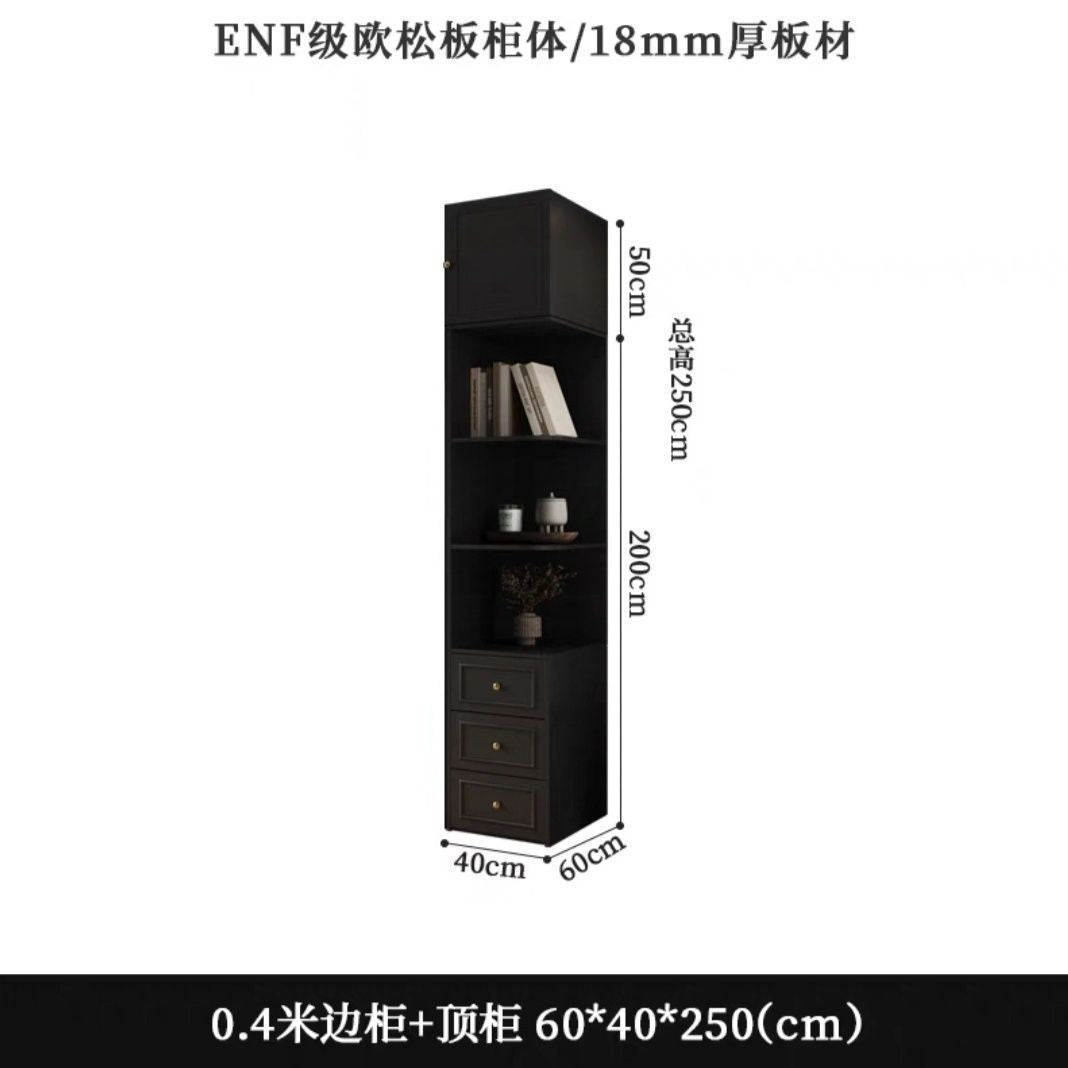 中古风黑色衣柜家用卧室小户型暗黑系美式经典复古成品大衣橱法式