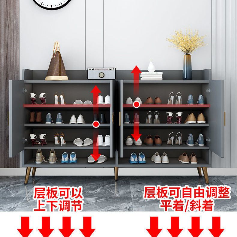 入户门口鞋柜一体门厅玄关柜北欧收纳鞋柜灰色鞋柜柜超长新款鞋柜