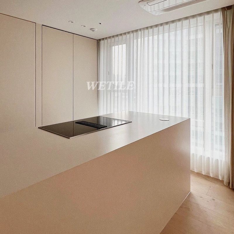 齐平款岛台餐桌一体款奶油风吧台多功能厨房岩板中岛台多款式定制