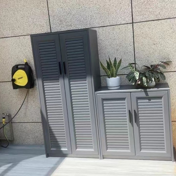 室外庭院全铝合金鞋柜防水防晒户外别墅阳台收纳储物柜花园杂物柜
