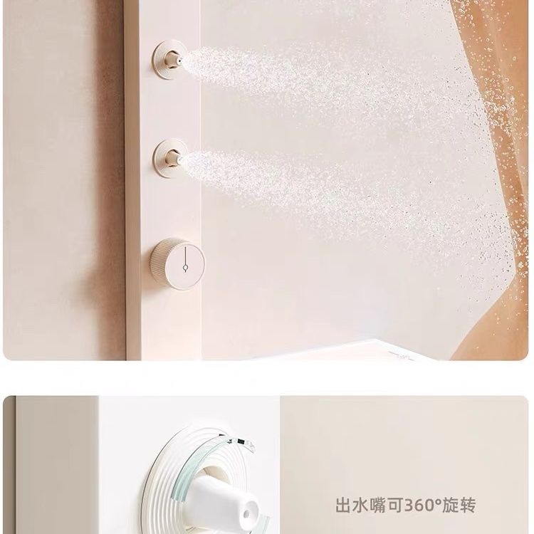 钢琴键恒温智能数显超大置物贴墙式安装腰喷淋浴按摩神器花洒套装