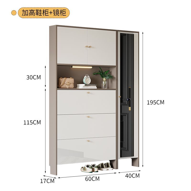 实木烤漆鞋柜家用门口入户玄关柜外楼道走廊大容量一体靠墙收纳柜
