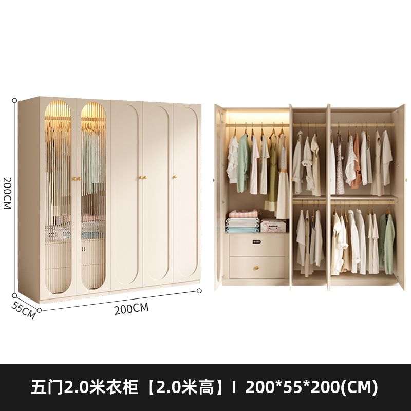 法式奶油风衣柜小户型家用柜子现代简约卧室通顶储物柜定制大衣橱