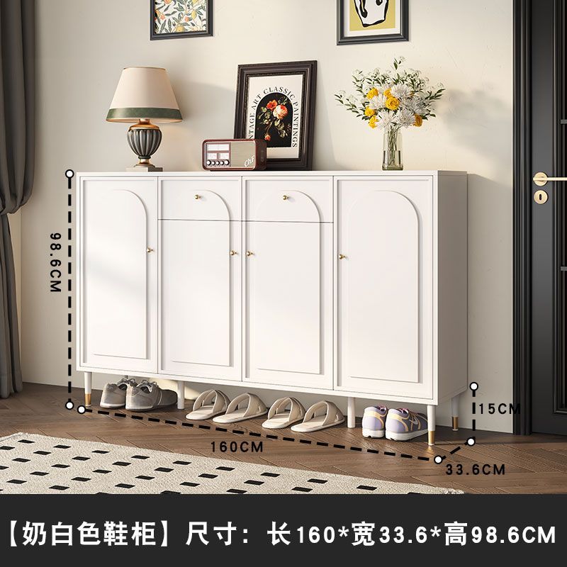 法式現代簡約黑色鞋櫃家用門口大容量入戶玄關一體儲物櫃收納新款