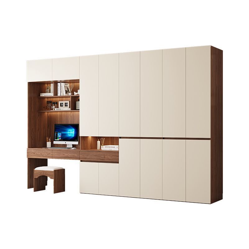 定制ENF级欧松板连体书桌衣柜组合儿童学习桌衣橱电脑桌一体大柜