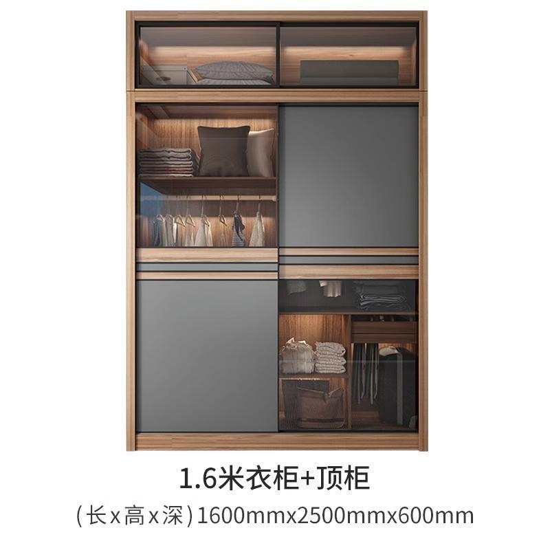 北欧推拉门衣柜卧室家用小户型柜子简约现代移简易出租房衣橱储物