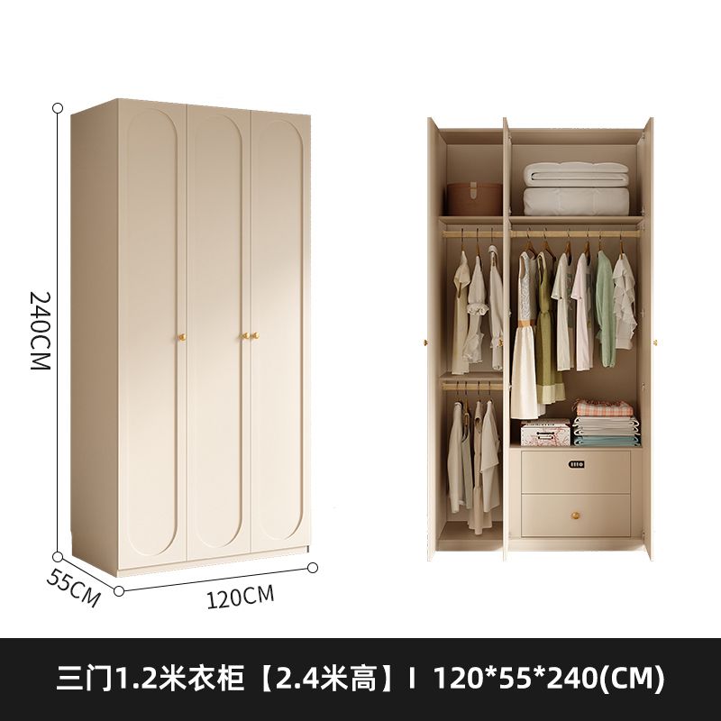 法式奶油风衣柜小户型家用柜子现代简约卧室通顶储物柜定制大衣橱