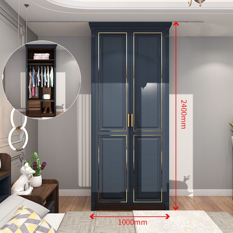 北欧简约现代卧室家用卧室衣柜欧式轻奢实木质儿童整体大衣橱定制