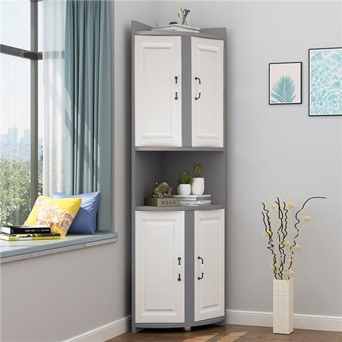 北欧柜落地带门转角酒柜置物架储物茶水酒柜角柜墙角三角