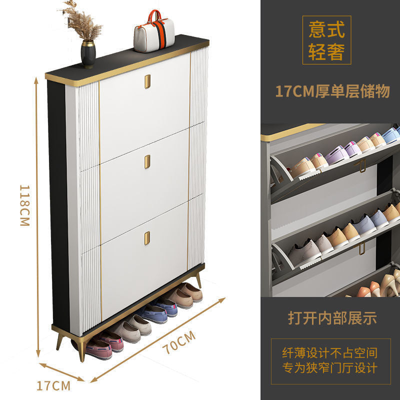 轻奢超薄翻斗鞋柜家用门口门外玄关柜大容量收纳简约现代靠墙鞋架