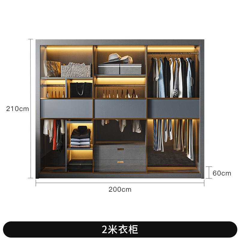 衣柜简易组装柜推拉门轻奢意式极简现代储物柜衣帽间卧室大衣柜