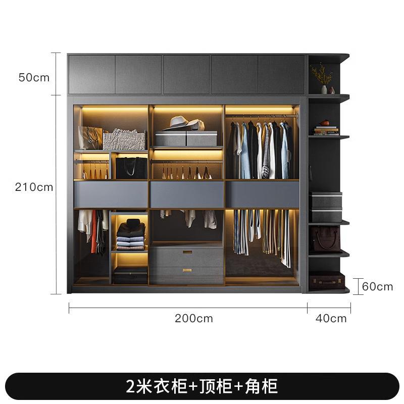 衣柜简易组装柜推拉门轻奢意式极简现代储物柜衣帽间卧室大衣柜