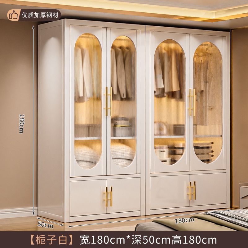 家用卧室铁艺衣橱收纳儿童房衣帽间住宅衣物收纳钢制衣柜衣服挂架