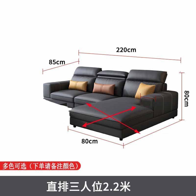 北歐免洗貓爪皮沙發客廳組合簡約現代輕奢大小戶型課可躺貴妃沙發