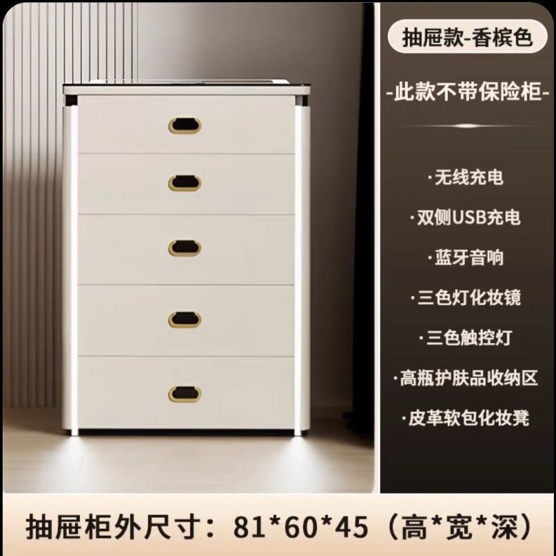 新款梳妆台床头柜保险柜一体多功能卧室化妆台小户型化妆桌子整装