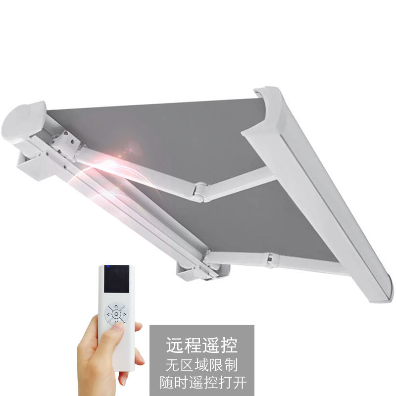 高端别墅豪华铝合金电动遥控全盒伸缩式雨蓬户外阳台遮阳棚帐篷