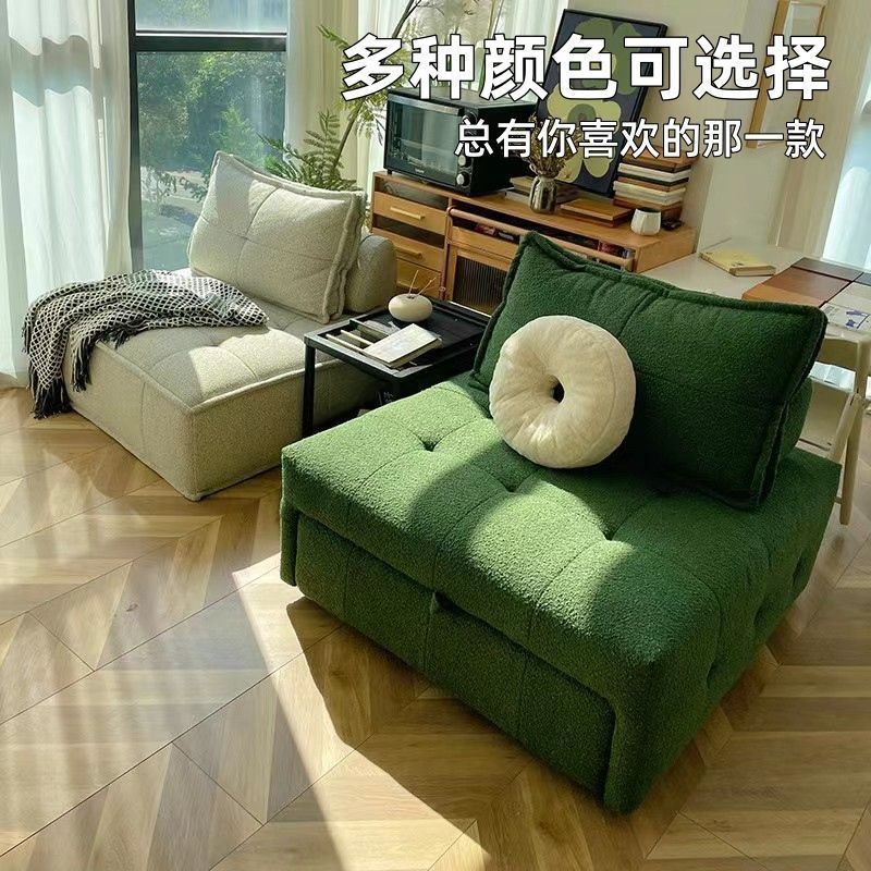 家用小沙发床单人折叠床小户型折叠可躺伸缩式客厅贵妃椅布艺沙发
