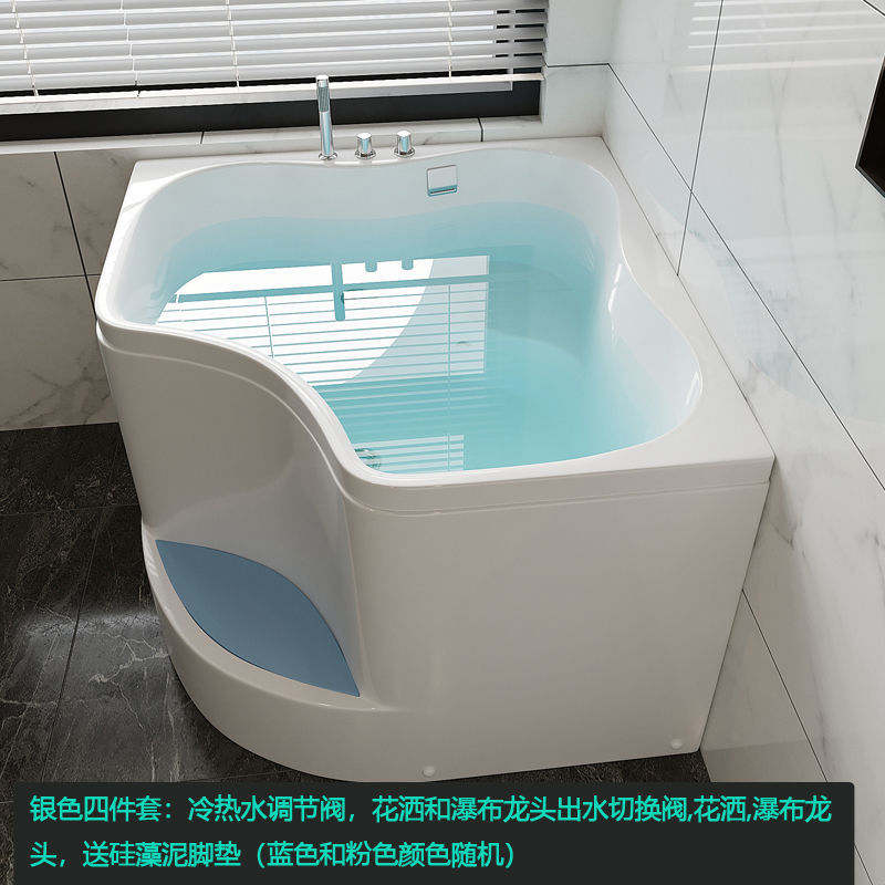 浴缸家用 成人 三角浴缸 扇形浴盆 浴池转角步入式浴缸澡盆小户型