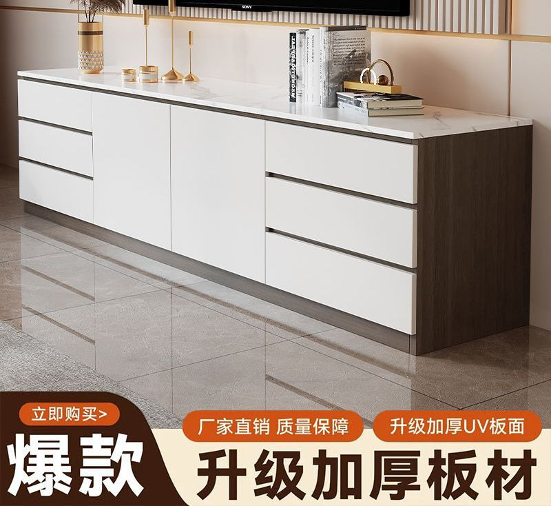 电视柜茶几组合现代简约客厅家用2025新款落地轻奢电视机柜子定制