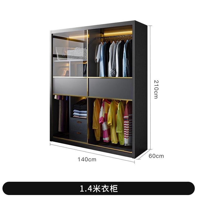 衣柜简易组装柜推拉门轻奢意式极简现代储物柜衣帽间卧室大衣柜