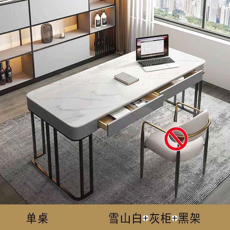 意式轻奢高端岩板书桌书椅家用现代简约小户型北欧办公写字电脑桌