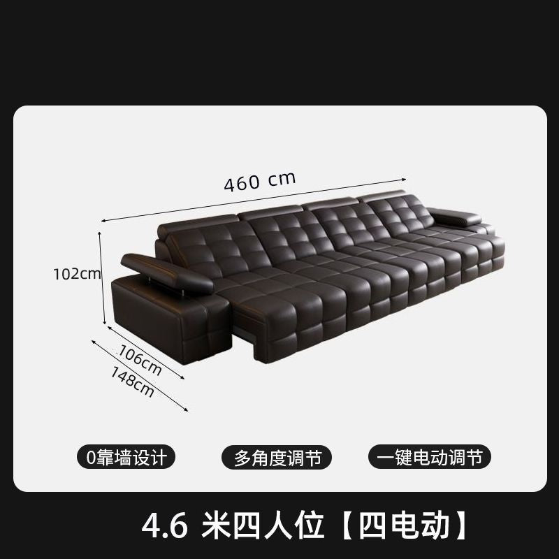 勞倫斯電動功能沙發牀頭層牛皮客廳意式伸縮平躺直排小戶型沙發牀
