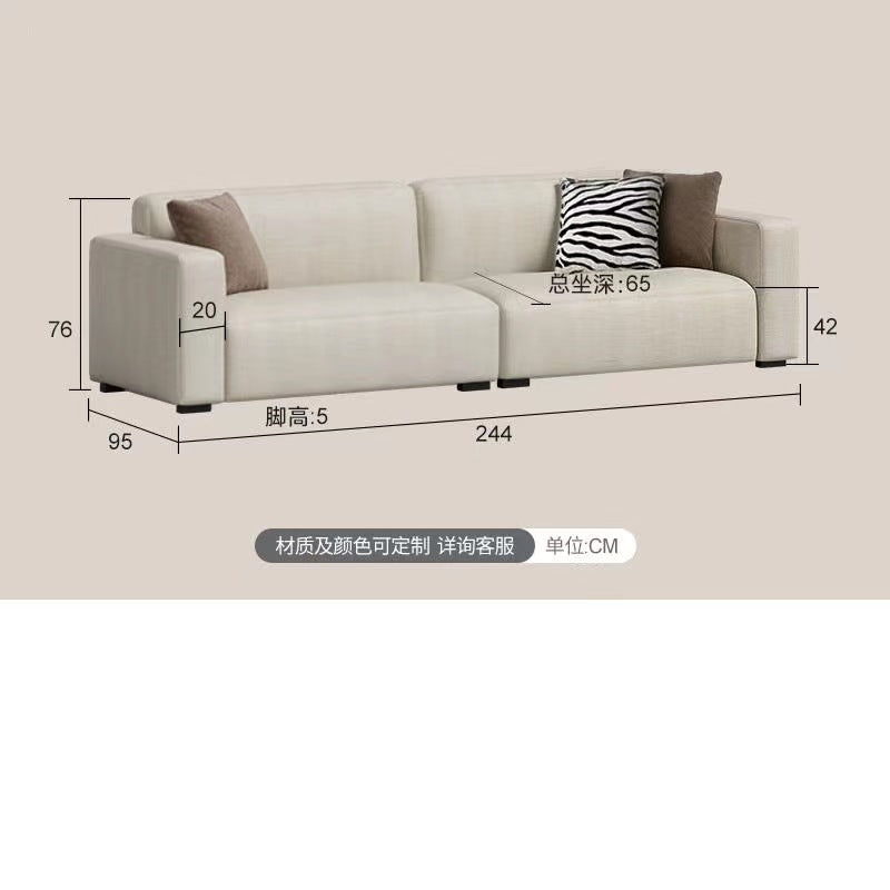 防猫抓布科技布沙发布艺客厅小户型落地款豆腐块直排简约轻奢家用