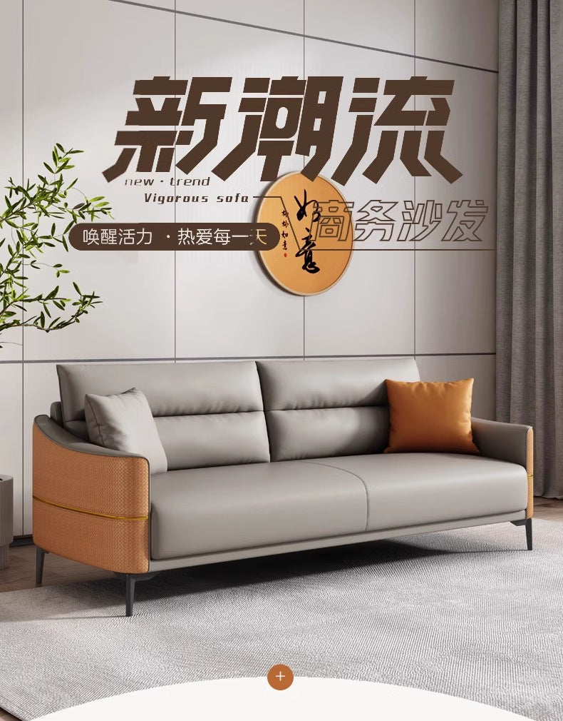 现代简约小户型实木沙发跨进防猫抓商务办公组合科技布直排坐卧