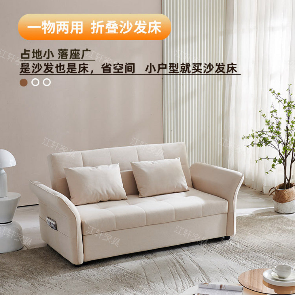 奶油风沙发床可折叠两用小户型客厅多功能书房阳台伸缩跨境可储物