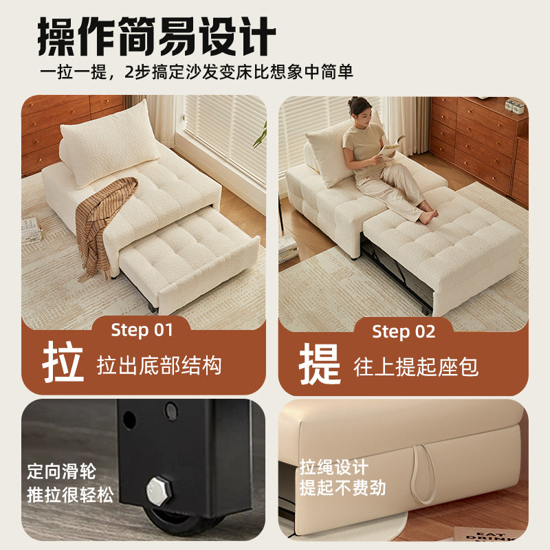 小户型两用折叠沙发床 客厅多功能二合一抽拉伸缩沙发储物沙发床