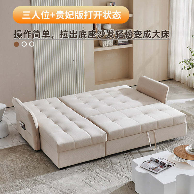 小户型奶油风沙发床可折叠两用客厅卧室带储物伸缩沙发储物沙发床