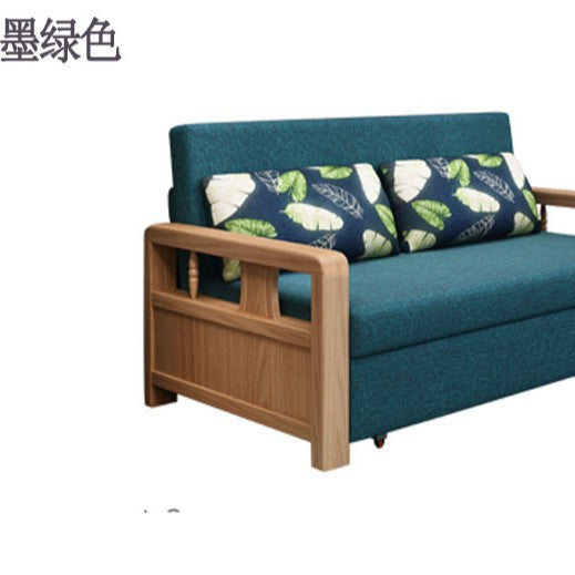 坐卧两用实木沙发床 跨境布艺可折叠伸缩小户型客厅多功能沙发