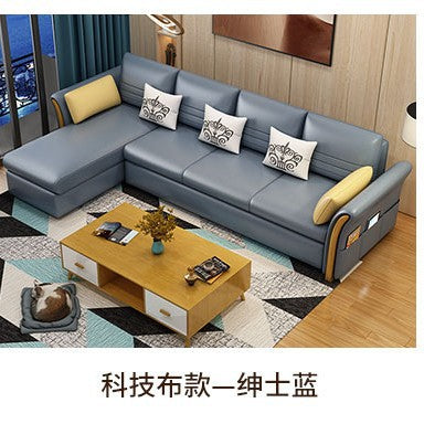 多功能伸缩布艺沙发床 客厅休闲组合转角带储物双人贵妃沙发床