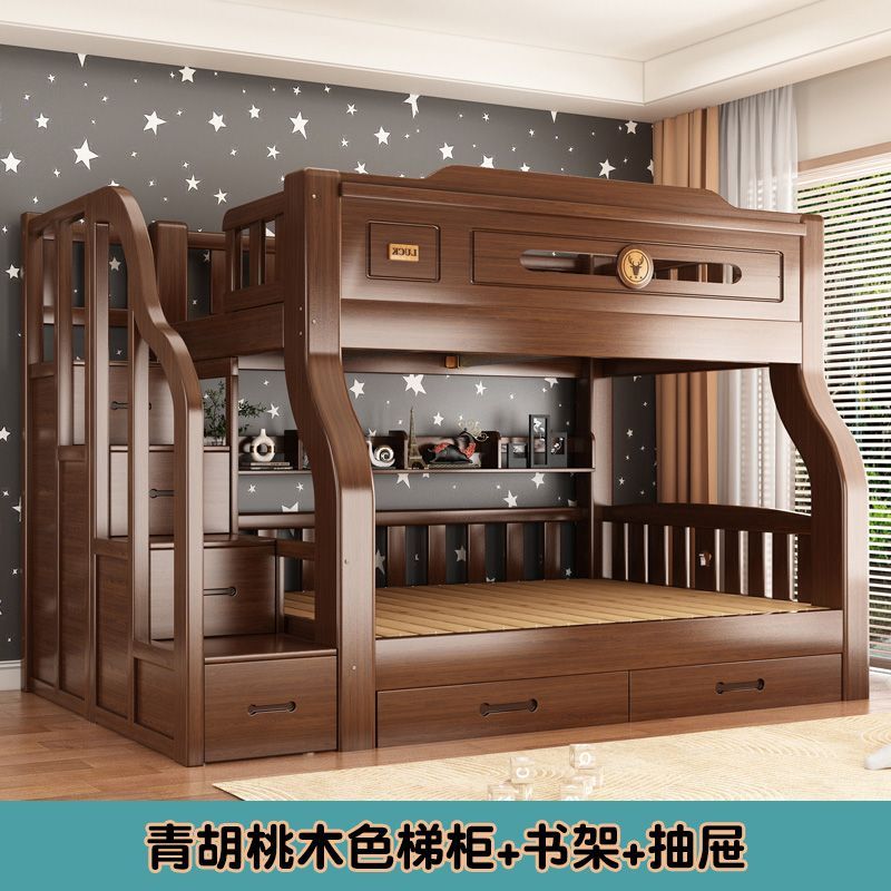 精冠实木加粗上下床半高床儿童子母床家用多功能高低床宿舍双层床