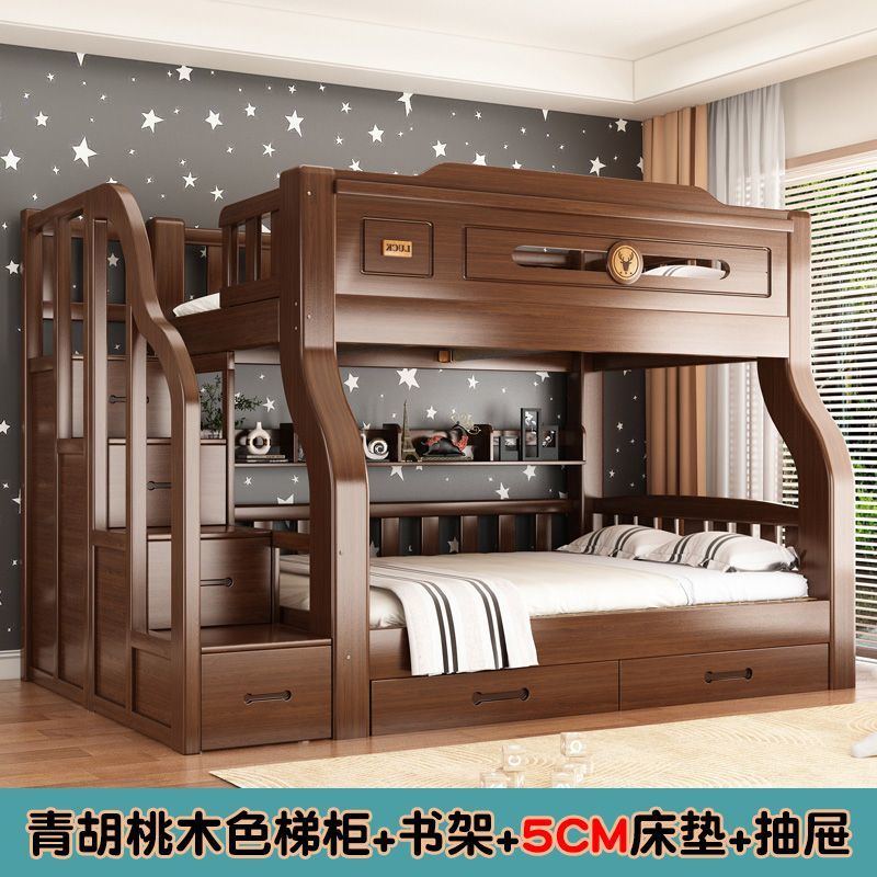 精冠实木加粗上下床半高床儿童子母床家用多功能高低床宿舍双层床