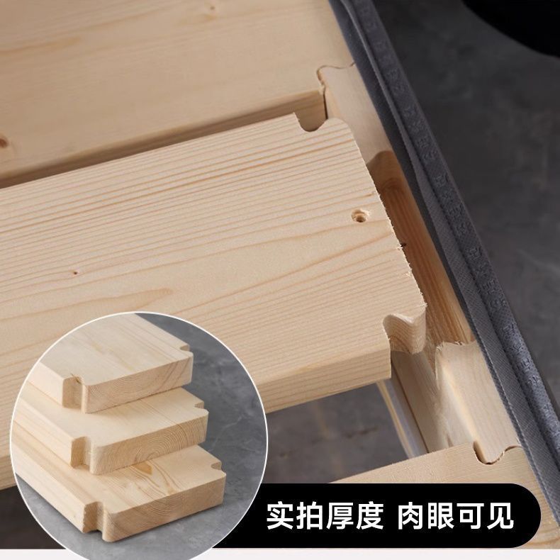 纯实木薄床头床真皮实木床超厚榫卯静音双人床轻奢次卧适老床定制颜色备注/默认米白【联系客服】