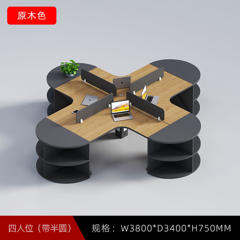 异形职员简约现代3/6人位屏风工位员工办公桌椅全套办公桌椅组合
