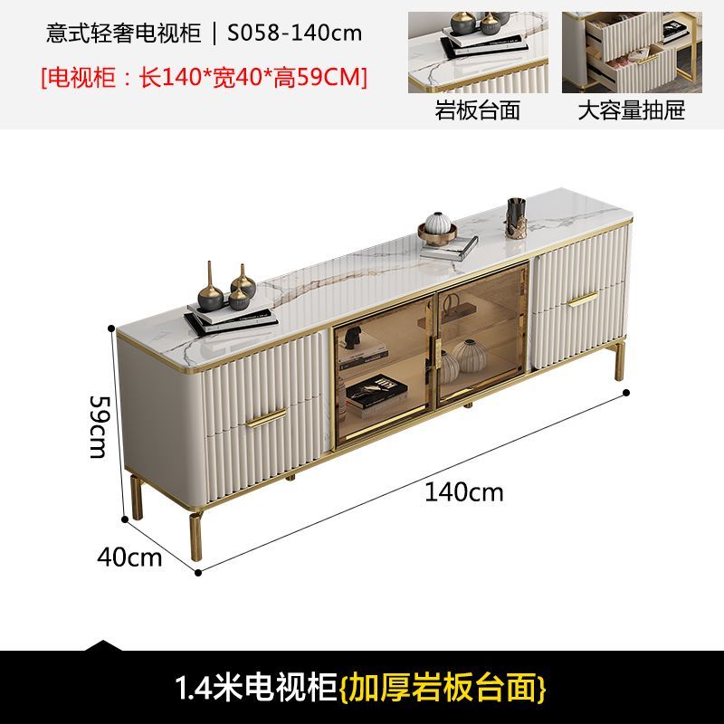 2024网红公主风梳妆台轻奢高级岩板电视柜家用电视柜小户型化妆台