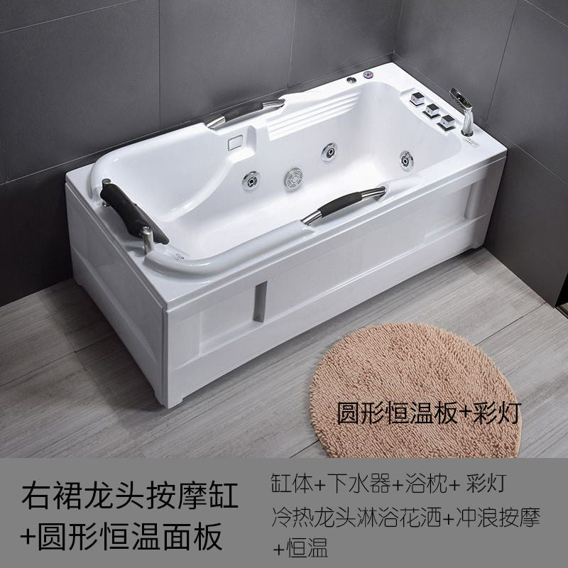 智能冲浪按摩浴缸亚克力家用小户型浴池迷你成人恒温单人浴盆方形