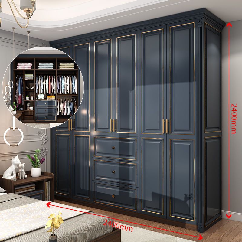 北欧简约现代卧室家用卧室衣柜欧式轻奢实木质儿童整体大衣橱定制