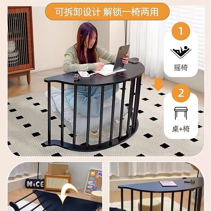 摇椅新款实用躺椅多功能月亮摇椅客厅阳台家用复古休闲懒人沙发椅