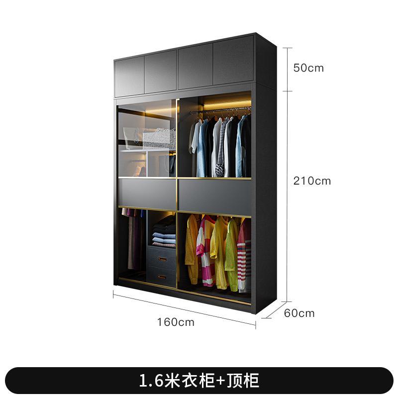 衣柜简易组装柜推拉门轻奢意式极简现代储物柜衣帽间卧室大衣柜