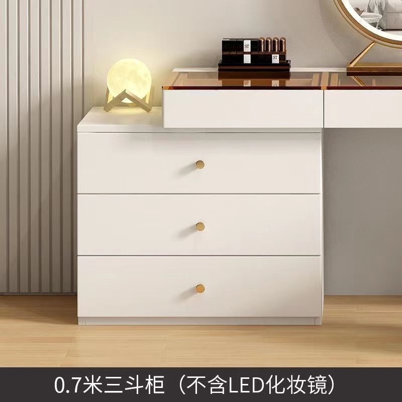 梳妆台奶油风转角梳妆台斗柜一体网红伸缩化妆台卧室超薄梳妆台