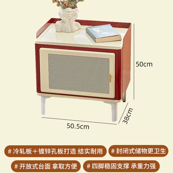 北歐復古牀頭櫃 ins中古網紅家用臥室收納櫃現代小戶型牀邊小櫃子