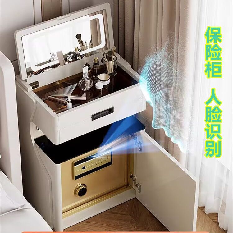 新款梳妆台床头柜保险柜一体多功能卧室化妆台小户型化妆桌子整装