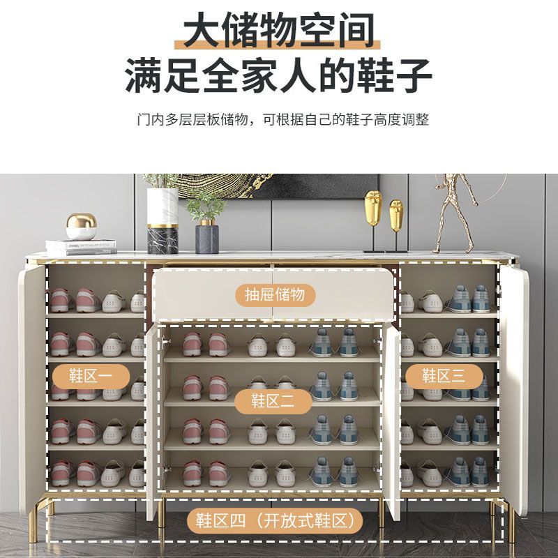 轻奢岩板鞋柜家用门口大容量收纳储物柜多功能入户门口客厅隔断柜