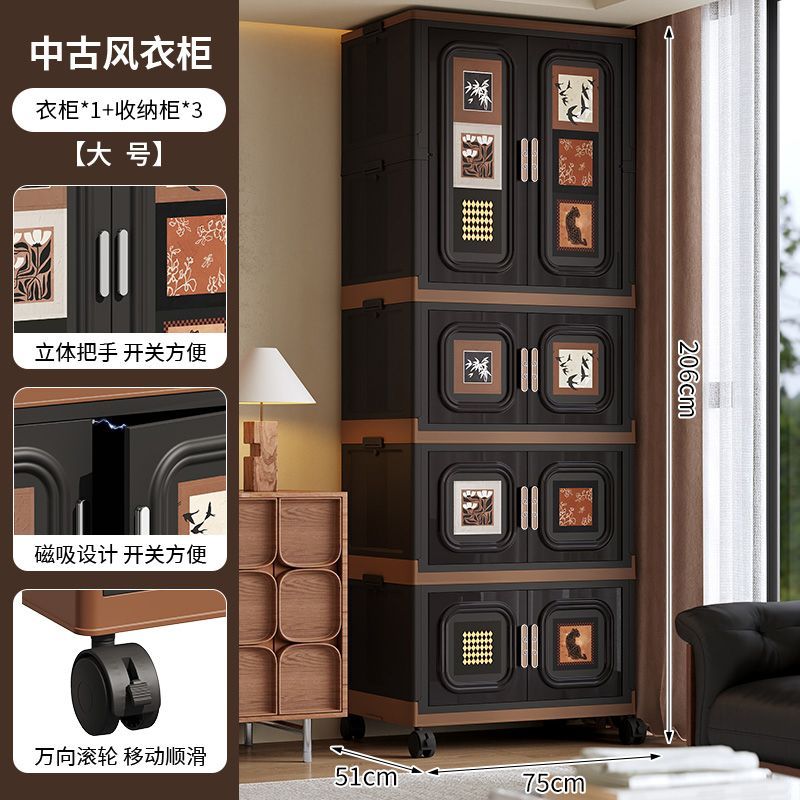 新款中古风对开储物柜复古风耐用柜层高可调节橱柜厨房杂物收纳柜